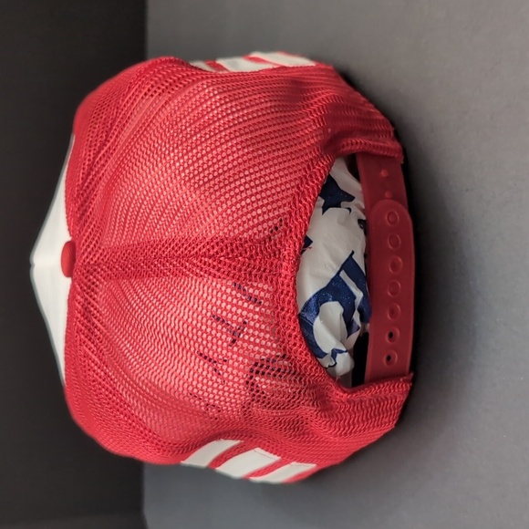 VTG,Webb's Lanes Mount Forest Red/White 3 Stripe Snapback Trucker Hat. - Picture 7 of 13